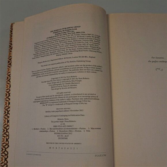 The Perfect Hope by Nora Roberts The Inn Boonsboro Trilogy 2012 Paperback - Picture 8 of 8
